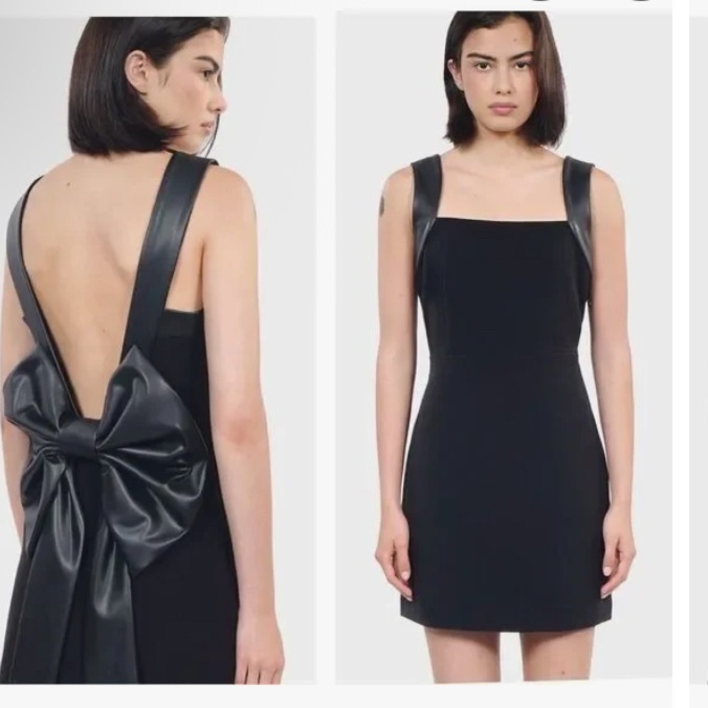Black Sleeveless Sheath Dress with Square Neck